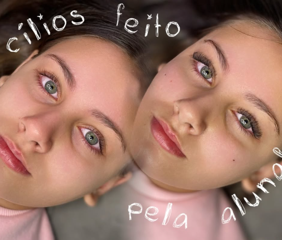 Trabalho de aluna do curso — cílios impecáveis